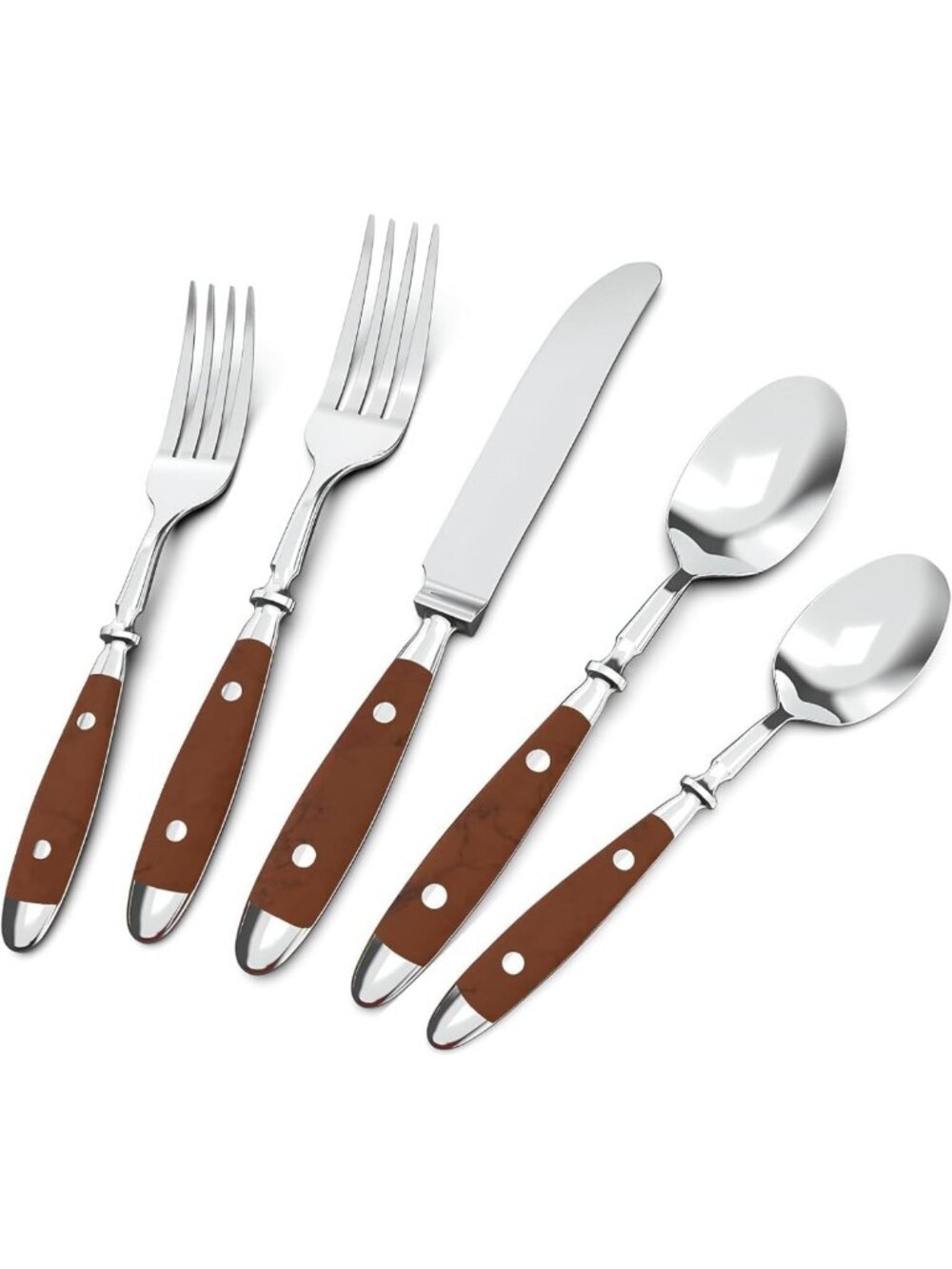 20-Piece Vintage Silverware Set for 4, Stainless Steel Cutlery, Dishwasher Safe